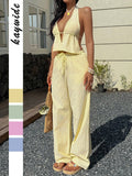 Dili Vacation Vacation Vest Leisure Long Pants Set Women's 2026 Summer