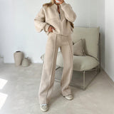 Dili Sports Wind Long-Sleeved Jacket Solid Color Long Pants Set Women's 2025 Autumn And Winter