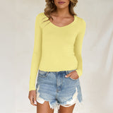 Dili Leisure Baita Solid Color Long Sleeve Vest T-Shirt Women's Winter 2025