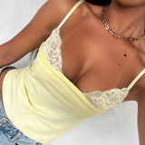 Dilu 2025 Spring/Summer Y2K Sexy Bareback Bow Lace Spliced Sling Hoist