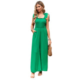 Real Shooting Women's Clothing 2025 Spring And Summer Temperament Casual Solid Color High-Waisted Chest Sling With Wide Leg Pants