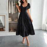 Dili Leisure Vacation Waist A-Shaped Dress Dress Women's Dress 2025 Summer