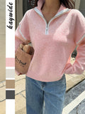 Dili Casual Simple Solid Color Long-Sleeved Zipper Sweater Women's 2025 Autumn And Winter