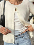 Dili Casual Simple Solid Color Long-Sleeved Coat Sweater Women's 2025 Autumn And Winter
