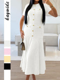 Dili Simple Elegant Style Button Short Sleeve Dress Dress Women's 2025 Autumn And Winter