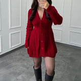 Dili Fashion Casual Long-Sleeved Sweater Dress Wool Women's Clothing 2025 Autumn