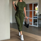 Dili Leisure Vacation Short-Sleeved T-Shirt Pants Two Sets Of Women's Clothing 2025 Autumn And Winter