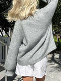 Dili Simple Holiday Button Solid Color Long-Sleeved Sweater Wool Knitted Women's Clothing 2025 Autumn And Winter