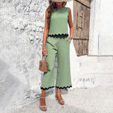 Dili Women's Clothing 2025 Spring And Summer Casual Temperament Vest Trousers Set
