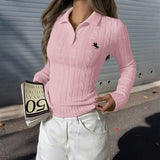 Dili Simple Long-Sleeved Shirt Collar Top Women's Wear Wool Weaving Women's Clothing 2025 Autumn And Winter