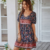 Independent Design Leisure Style Dress 2025 Summer Printing Small Fresh Skirt Light Luxury Fairy Gas