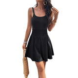 Dili Women's Clothing 2025 Spring And Summer Temperament Elegant Solid Color Sling Movement Dress