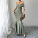 Dili Elegant Temperament Ass Shoulder Dress Women's Dress 2025 Spring And Summer