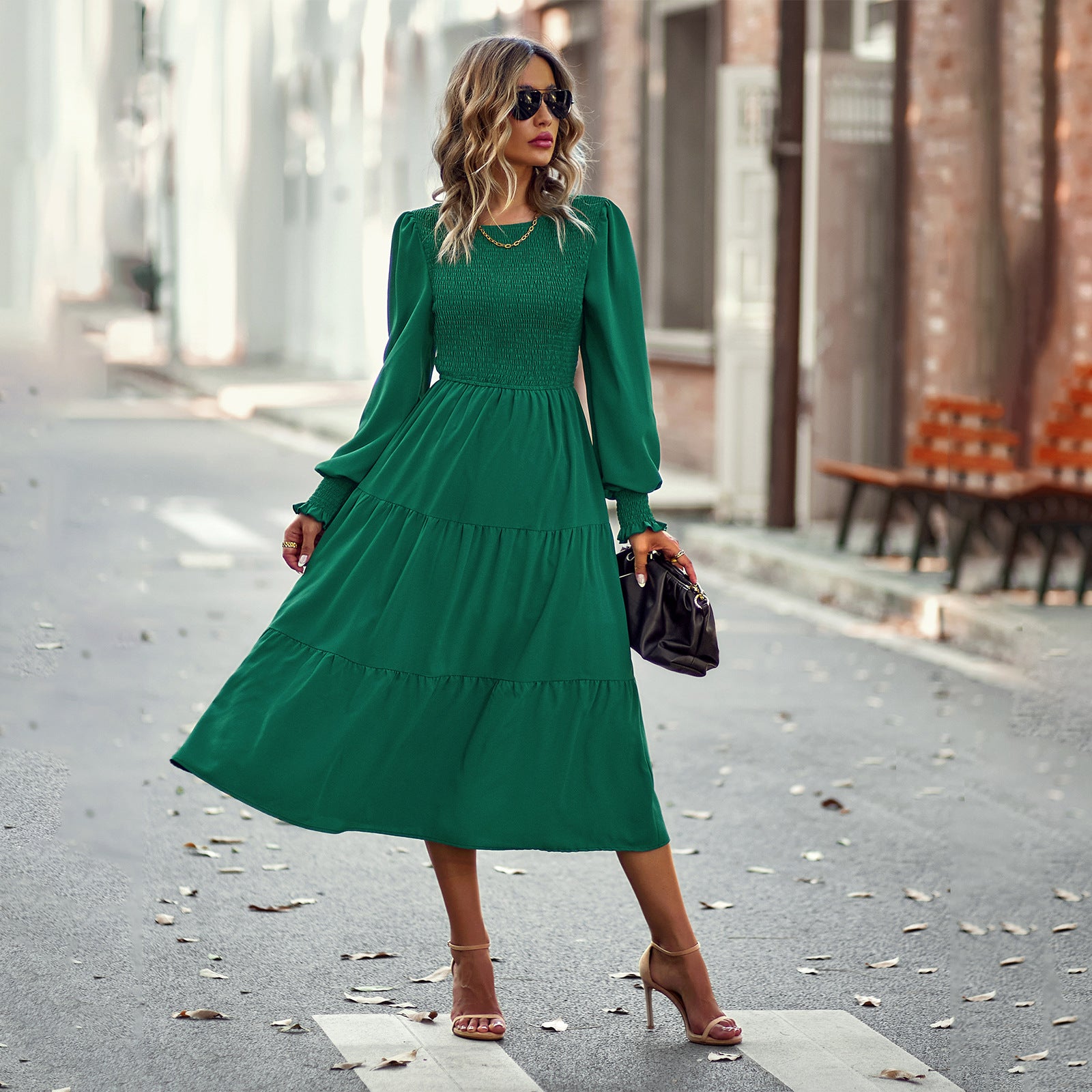 Independent Design Women's Dress Dress Casual Holiday Waist Long Dress – aidbkk