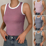 Dili 2025 Spring/Summer Y2K Sexy Sweet Spicy Knitted Stripe Hit The Shirt