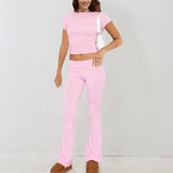 Dili Sports Style Short-Sleeved T-Shirt Long Pants Two Sets Of Women's Clothing 2025 Autumn And Winter