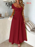 Dili Elegant Temperament Short Sleeve Shoulder Dress Dress Women's Dress 2025 Spring And Summer