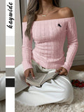 Dili Fashion Simple Shoulder Long-Sleeved Sweater Knitted Women's Clothing 2025 Autumn And Winter