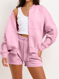 Dili Casual Wind Long-Sleeved Sweat Jacket Short Two-Piece Suit Women's 2025 Autumn And Winter