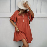 Independent Research And Development Design Solid Color Sexy Dress 2025 Spring And Summer Temperament Casual A Skirt