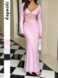 Didi Y2K Long-Sleeved Body-Suited Ass Dress Women's Dress 2025 Autumn And Winter