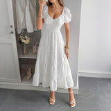Dili Leisure Vacation Waist A-Shaped Dress Dress Women's Dress 2025 Summer