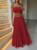 Dilu Leisure Vacation Sling Chest Half Skirt Two Sets Of Women's Clothing 2025 Spring And Summer