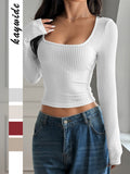 Dili Y2K Sexy Wind Solid Long-Sleeved Vest T-Shirt Women's Clothing 2025 Spring And Summer