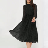 Dili Leisure Vacation Break Point Long-Sleeved Long-Sleeved Dress Dress Women's Dress 2025 Summer