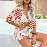 Dili 2025 Spring And Summer Bomihia Casual Holiday Breeze Bumpy Shirt Short Trousers Set