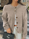 Dili Casual Simple Button Long-Sleeved Coat Sweater Women's 2025 Autumn And Winter