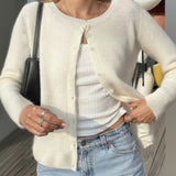 Dili Casual Simple Solid Color Long-Sleeved Coat Sweater Women's 2025 Autumn And Winter