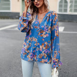Dili Design Long-Sleeved Shirt Women 2026 Autumn Temperament Elegant Floral Shirt
