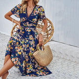 Dili Women's Dress 2025 Spring And Summer Leisure Holiday Print High-Waisted Dress