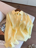 Dili Leisure Resort Style High-Grade Solid-Sleeved Women's Shirt Women's Clothing 2025 Autumn And Winter