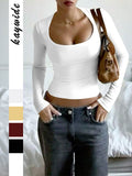 Diju Y2K Hottie Style Long Sleeve Sleeves Sleeve Vest T-Shirt Women's Clothing 2025 Autumn And Winter