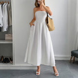 Dili Temperament Elegant Breast-Shaping A-Character Dress Dress Women's Dress 2025 Summer
