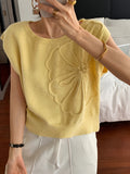 Dili Leisure Holiday Summer Solid Color Short-Sleeved Sweater Women's Clothing 2025 Autumn And Winter