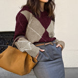 Dili Leisure Holiday Fashion Color Long-Sleeved Wool Knitting Sweater Women's 2025 Autumn And Winter
