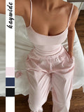 Dili Y2K Sports Sling Vest Solid Color Trouser Suit Women's 2025 Autumn And Winter