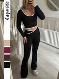 Dili Y2K Sports T-Shirt Yoga Trousers Women's Suit 2025 Autumn And Winter