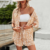 Dili Holiday Style Printed Shirt Women's Suit 2025 Summer Leisure Shorts Two-Piece Set