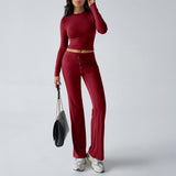 Dili Sports Yoga Long Sleeve T-Shirt Solid Color Pants Set Women's Winter 2025