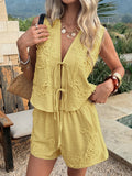Dili Holiday Casual Vest Blouse Shorts Two Sets Of Women's Clothing 2026 Summer