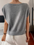 Dili Leisure Holiday Summer Solid Color Short-Sleeved Sweater Women's Clothing 2025 Autumn And Winter