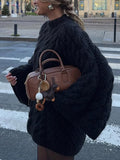 Dili Casual Holiday Wool Long-Sleeved Coat Sweater Women's Clothing 2025 Autumn And Winter