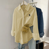 Dili Casual Simple Long-Sleeved Button Solid Color Shirt Women's Clothing 2025 Autumn And Winter